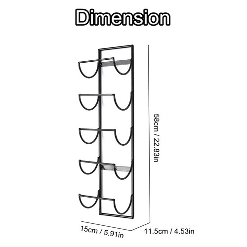 5 level Wall Mount Wine Rack Countertop Wine Bottle Holder Bar Display for - Picture 7 of 12