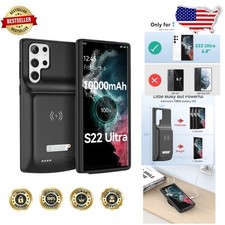 Galaxy S22 Ultra Battery Case 10000mAh Qi Wireless Charger Extended Power