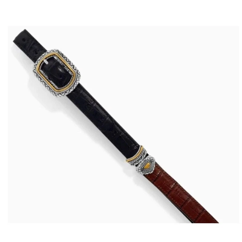 Cinturón de cuero reversible bicolor Brighton Marcus patrón cocodrilo en relieve 32 M/L Foto 2 de 4