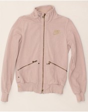 NIKE Womens Tracksuit Top Jacket UK 8/10 Small Pink Cotton CD54