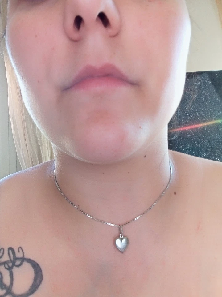 Collana Choker Donna Argento 925 Ciondolo Cuore Argento Antico Vintage 800 - Immagine 4 di 4