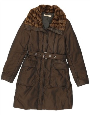 MARELLA Womens Padded Coat UK 12 Medium Brown Polyester OR25