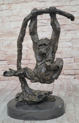 Unterzeichnet Original Kunst Arbeit von C.Williams Schimpanse Affe Swing On BAR