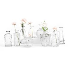 Glass Bud Vases in Bulk – Set of 10 Mini Wedding Centerpiece Vases – Durable,...
