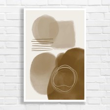 Image of Abstract Modernist for Home Sepia Canvas Print Large Picture Wall Art