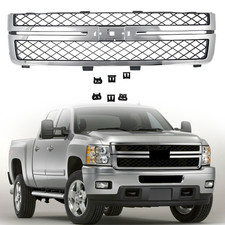 Fit For Chevy Silverado 2500 3500 Hd 2011-2014 Black Chrome Grille Assembly