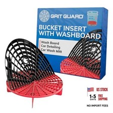 The Original Bucket Insert with Washboard Combo Removes Dirt from Black/Red