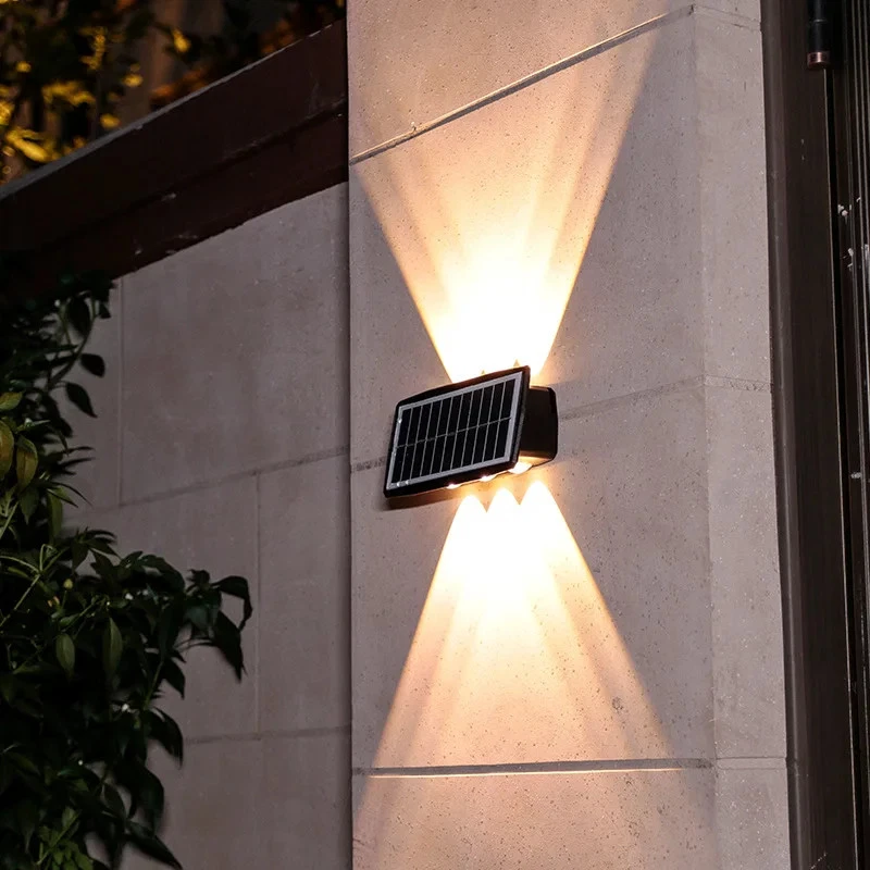 Solar Wall Lamp Led Outdoor Waterproof Decoration Garden Lamp Up And Down Lumino