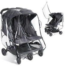 Double Stroller Rain Cover, Universal Stroller Cover for Side by Side