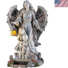 Inspirational Solar Guardian Angel with Children Statue - Charming Garden Glow