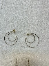.925 Sterling Silver CRESCENT moon Hoop Earrings