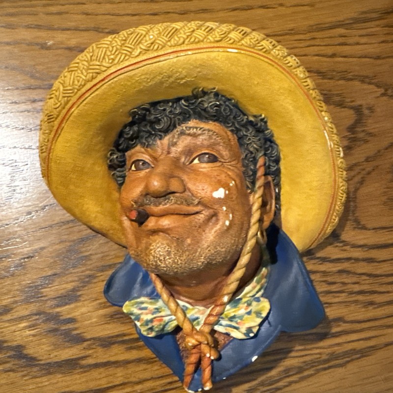 Vintage Bossons 1960 Pancho Chalkware Head Made in Congleton England