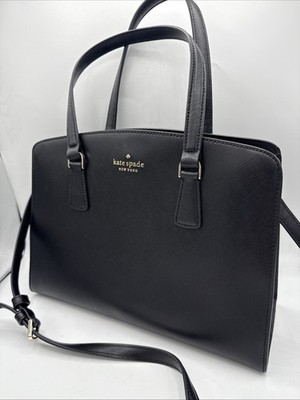 Kate Spade Perry Black Leather Satchel Bag Crossbody Purse With Wallet