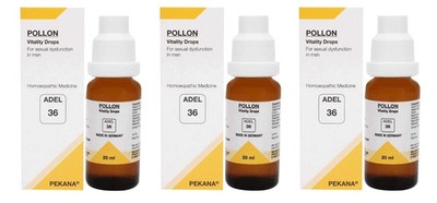 ADEL 36 Vitality Drops Pack of 3 Natural Homeopathic Remedy for Energy Wellness