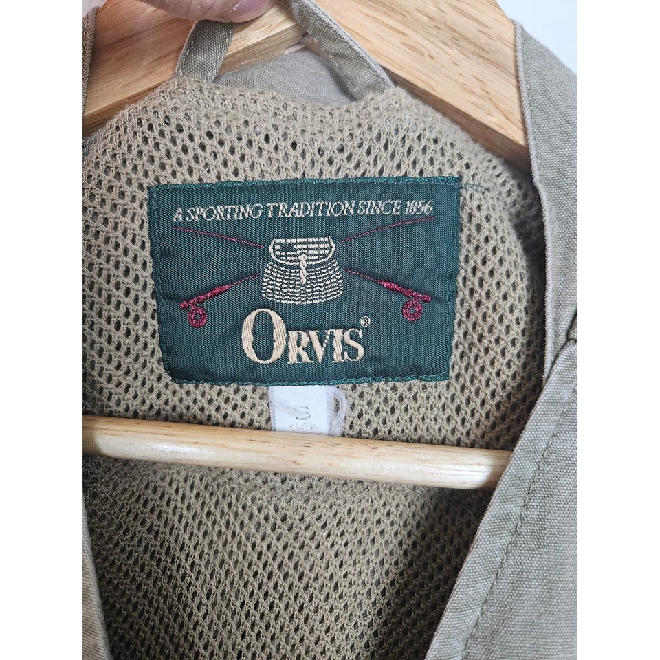 Vntg Orvis Men's Khaki Fishing Vest Utility Pockets Outdoor Adventure Sz Small - Image 4 of 4