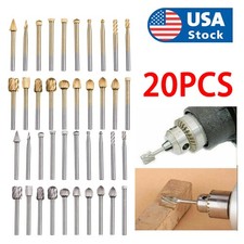 1/8" Tungsten Carbide Rotary Burr Bit Set Cutting Carving Burrs for Dremel Tool