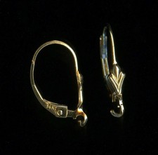 14K .78 Gram Solid Yellow Gold Leverback Earring Findings Replacement Set IY