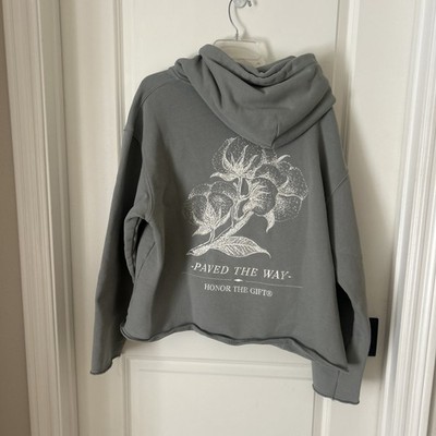 Honor The Gift  Sz L SlateGray Embroidered H Oversized Box Fit Hoodie Sweatshirt