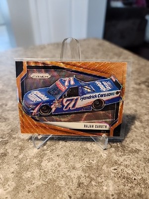 2025 Panini Prizm NASCAR Rajah Caruth Car Rides Orange Wave Prizm 08/125 SP #123