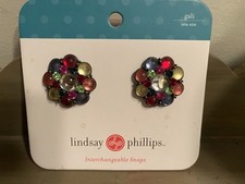 Lindsay Phillips Flora Shoe Switch Snaps Gold With Multicolored Circles New