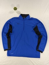 Nike Dri-Fit Quarter 1/4 Zip Pullover Sweatshirt Size L Royal Blue