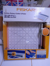 45mm Fabric Rotary Cutter and 12 x 12" Ruler Combo By Fiskars and more unused.