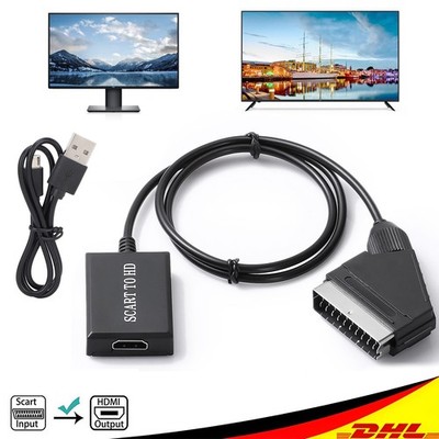 Scart zu auf HDMI Adapter Konverter Wandler Scaler Converter 1080P HD TV NEU