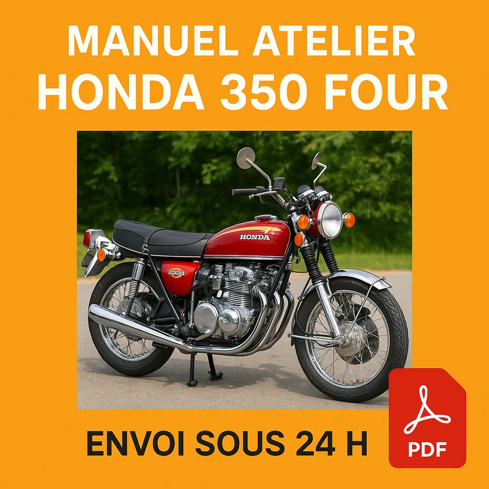 Manuel Atelier Honda CB 350 Four 1972 Revue Technique Français CD PDF Moto - Photo 1/1