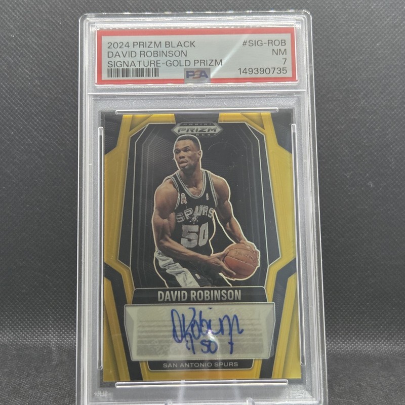 Panini 2024-25 Prizm Black Signatures David Robinson Auto Gold /10