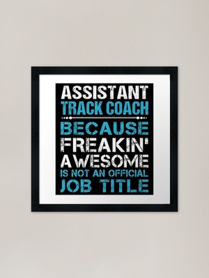 Assistant Track Coach T-Shirt - kostenlos gerahmtes Wandbild Poster Leinwanddruck Bild