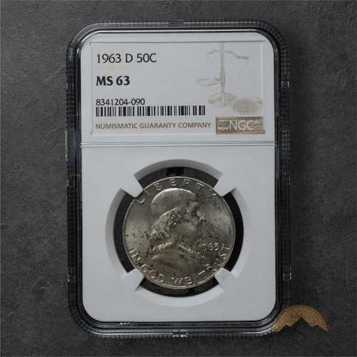 1963-D Franklin Silver Half Dollar 50c - NGC MS63 - Denver