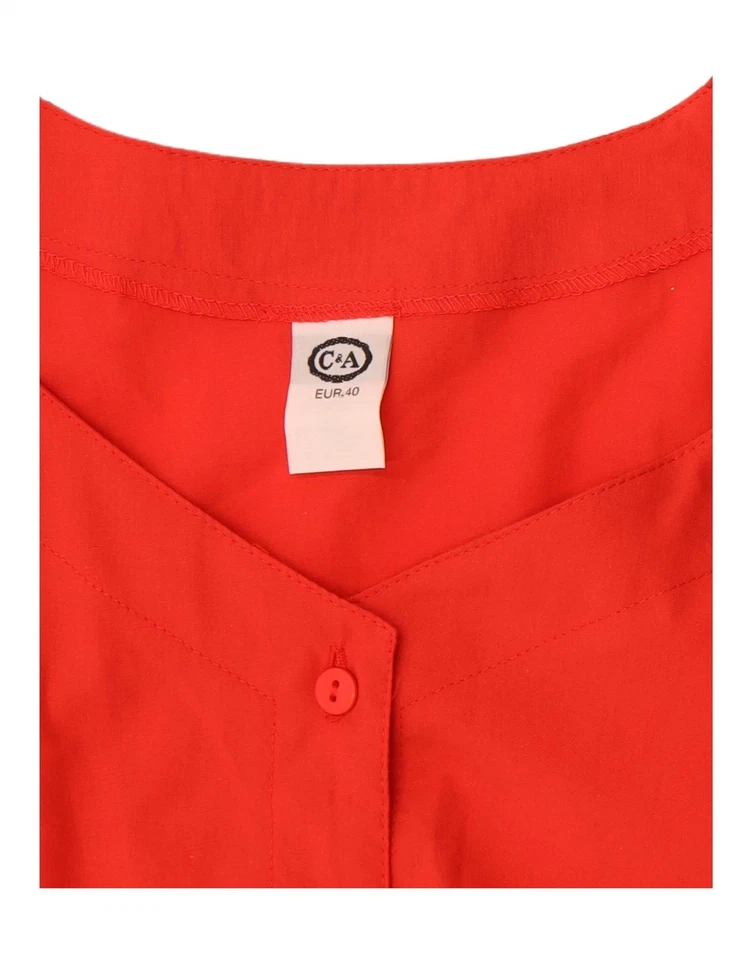 Blusa Camisa C&A Mujer Corta Manga Corta EU 40 Mediana Roja Poliéster NE03 Foto 3 de 3