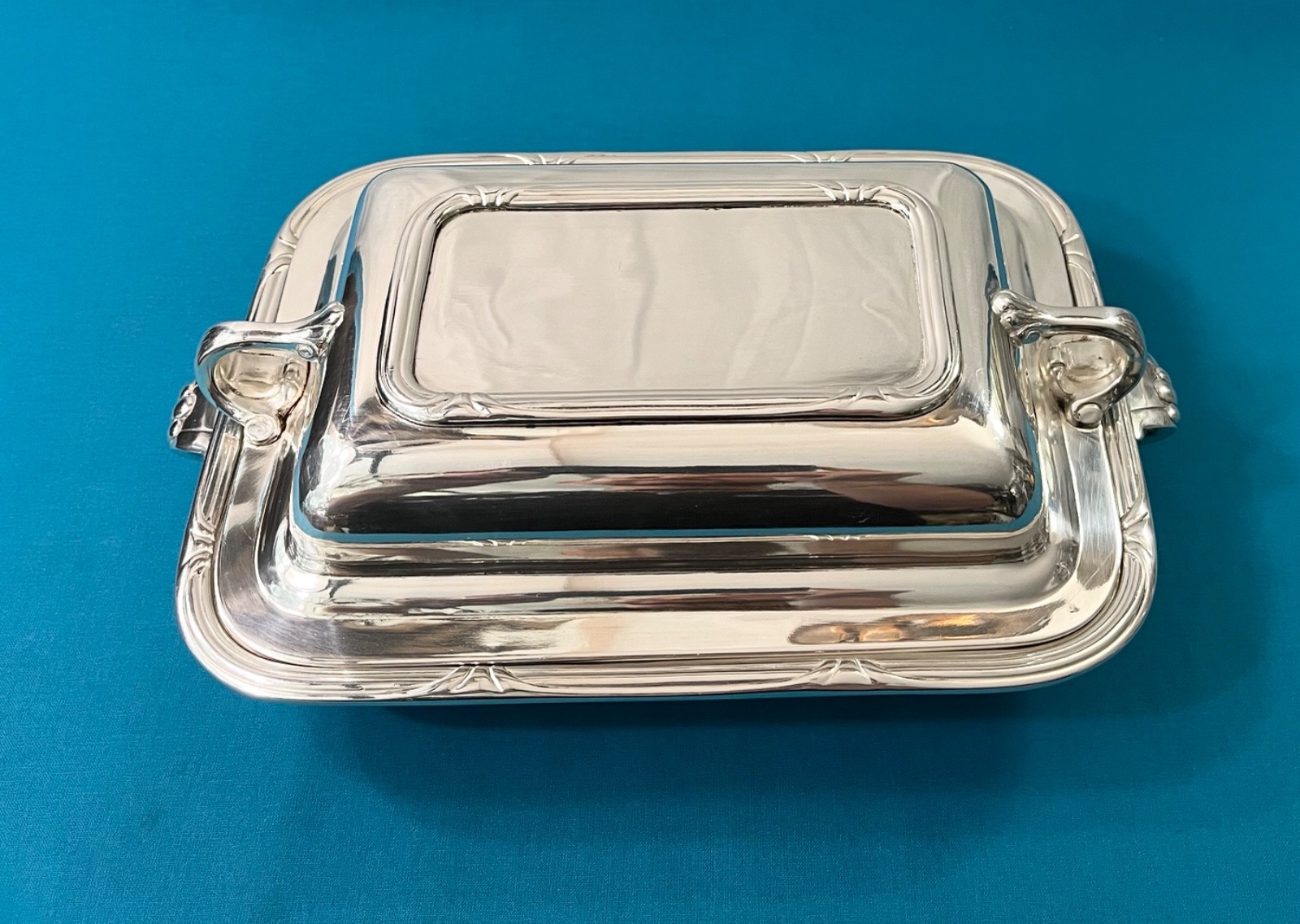 RARE ERCUIS Rectangular Vegetable Model BEAUTIFUL Silver Metal Serving Flat