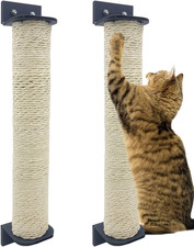 2 Pcs Cat Scratching Post for Crate Cage Mounted Cat Scratcher Natural Sisal Scr