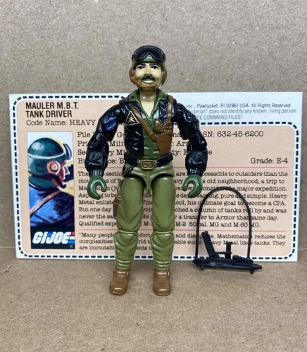 GI Joe 1985 Heavy Metal Complete w/ ORIGINAL Mic + Gun + Uncut File Card