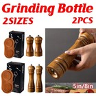 Wooden Pepper Grinder Pepper Mill Set Manual Home Salt Pepper Powder Bottle
