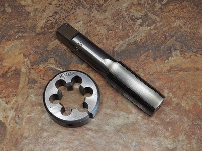 M24x1,5mm Gewindebohrer und Schneideisen (Hartmetall Stahl Härte 58-61C) Rechtsgewinde