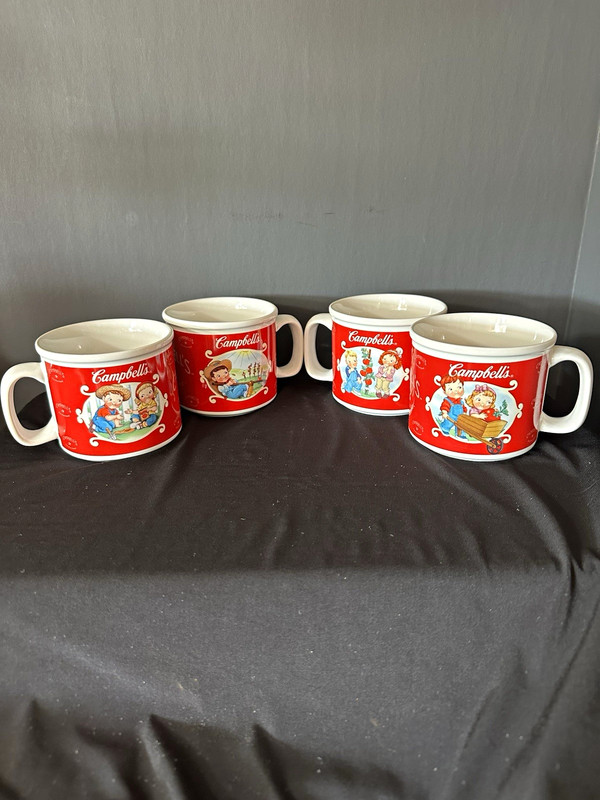 Campbell's Red & White Collectible Advertising Mugs Set of 4, 2002
