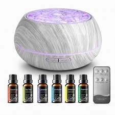 550ml Aromatherapy Essential Oil Diffuser Remote Timer 7 LED Lights White