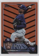 2023 Topps Update Rookie Debut Orange & Black Foil Taj Bradley #US3 15t1