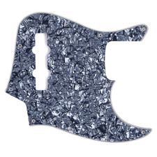 PVC 4 String Jazz Bass Pickguard 10 Hole 4Ply J Bass Scratch Plate Gray Pearl