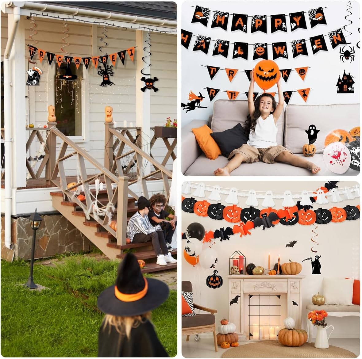 Halloween Decorations Indoor Set – Happy Halloween Banner & Bunting 3