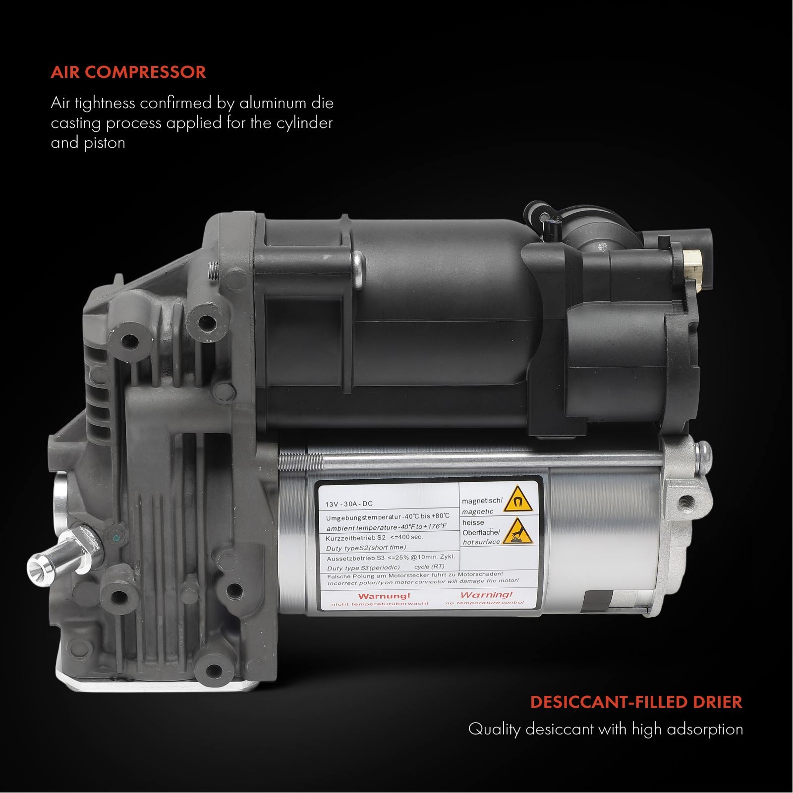 Air Suspension Compressor Pump with Solenoid Valve Block for Aston Martin DBX