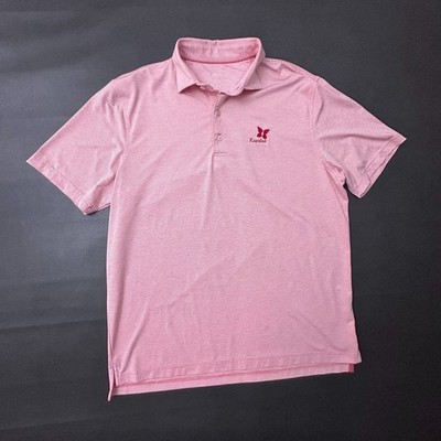Johnnie-O Shirt Mens Large Red Performance Golf Polo Kapalua Hawaii Preppy