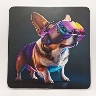 Open Road Brands Portrait Of Dog Wearing Virtual Glasses The Spring Shop 12''×12''