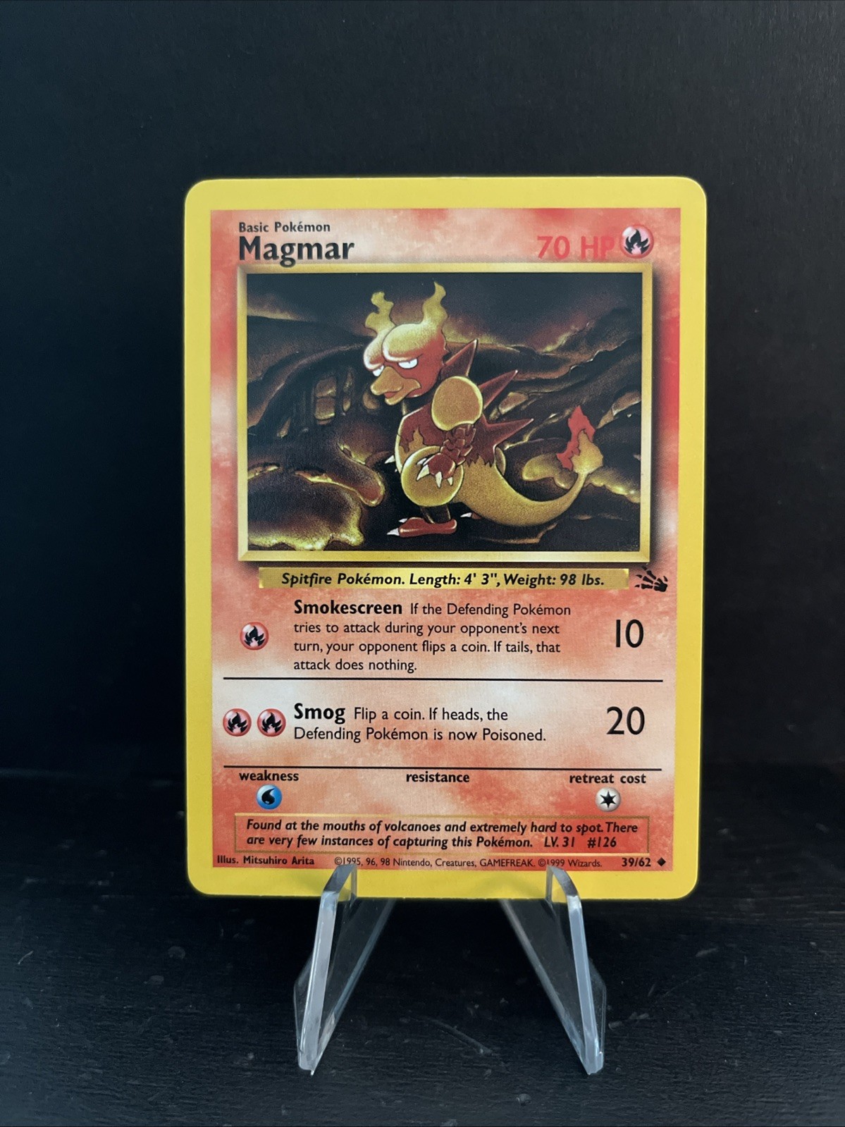 Pokémon TCG Magmar Base Fossil Set 39/62 Unlimited Uncommon