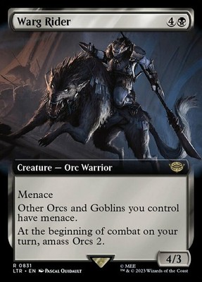 Warg Rider - Extended Art Light Play, English Magic the Gathering MTG The Lord o