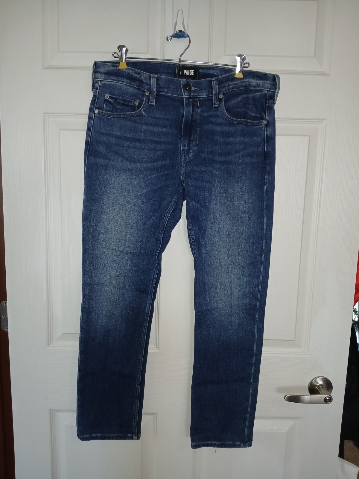 PAIGE Men’s Size 32 Lennox Slim Fit Jean Medium Wash Denim