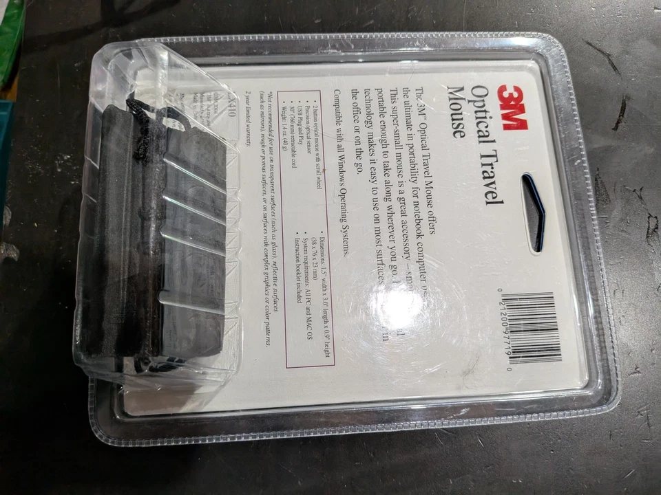 3M optical travel USB mouse . New . Sealed - Image 2 of 2