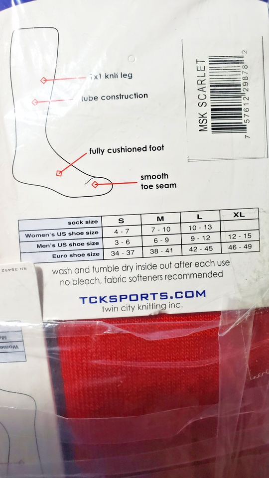 TCK multisport +Plus Athletic Socks Red Size Large 1 Pair New eBay
